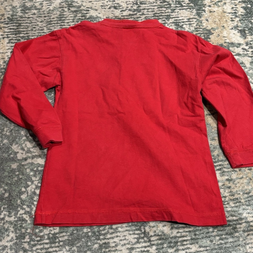 vintage 1990s Disney Store embroidered Henley long-sleeve shirt Small Red - Picture 4 of 8